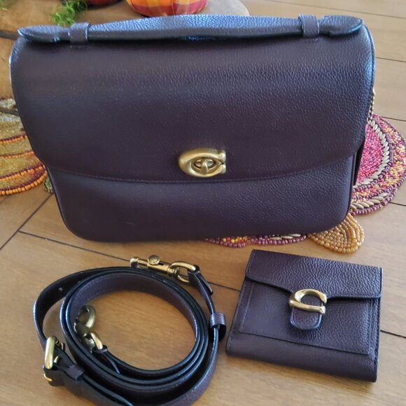Rare Coach Cassie in Oxblood + Matching Wallet 68348 - Picture 1 of 16